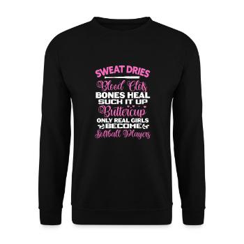 Joueur de softball Baseball Sport Pitcher Cadeau - Sweat-shirt Unisexe - noir - Devant - Alina (178cm) & Michal (187cm)