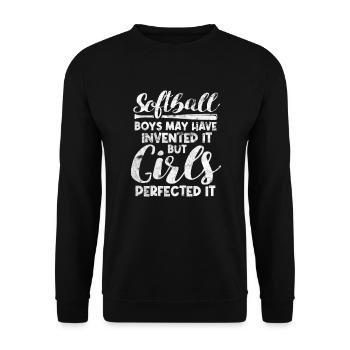 Softball - Sweat-shirt Unisexe - noir - Devant - Alina (178cm) & Michal (187cm)