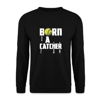 Joueur de softball Baseball Sport Pitcher Cadeau - Sweat-shirt Unisexe - noir - Devant - Alina (178cm) & Michal (187cm)