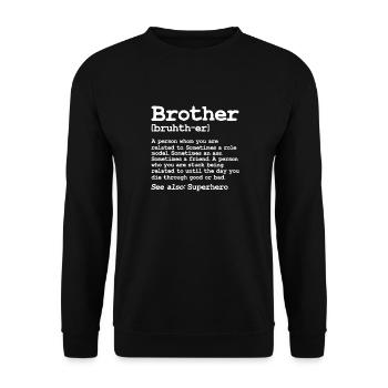 Bruder - Unisex Pullover - Schwarz - Vorne - Alina (178cm) & Michal (187cm)