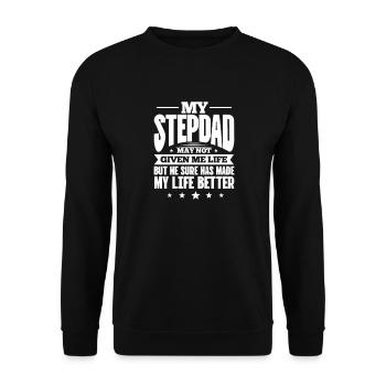 Beau-père Père Beau-père Papa Cadeau de fête des pères - Sweat-shirt Unisexe - noir - Devant - Alina (178cm) & Michal (187cm)