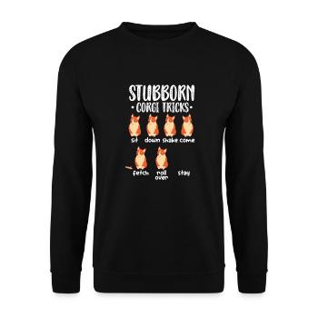 Corgi - Unisex Sweatshirt - black - Front - Alina (178cm) & Michal (187cm)