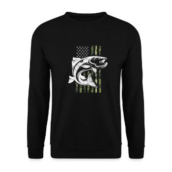 Pêcheur Aux États-Unis - Sweat-shirt Unisexe - noir - Devant - Alina (178cm) & Michal (187cm)
