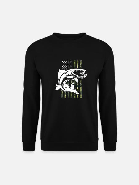 Angler USA Fishing America Fishermen Fishing Gift - Unisex Sweatshirt - black