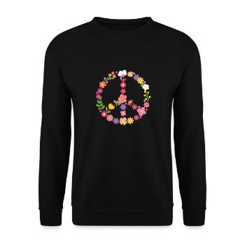 Hippie Peace Flower Power Amour Paix Cadeau - Sweat-shirt Unisexe - noir - Devant - Alina (178cm) & Michal (187cm)