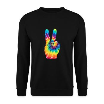 Hippie Paix Flower Power Amour Paix Cadeau - Sweat-shirt Unisexe - noir - Devant - Alina (178cm) & Michal (187cm)