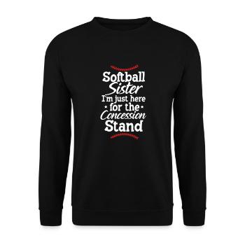 Softball Schwester Baseball Bruder Sport Geschenk - Unisex Pullover - Schwarz - Vorne - Alina (178cm) & Michal (187cm)