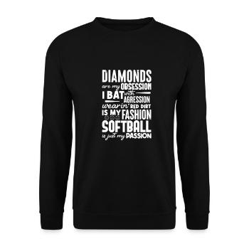 Joueur de softball Baseball Sport Pitcher Cadeau - Sweat-shirt Unisexe - noir - Devant - Alina (178cm) & Michal (187cm)