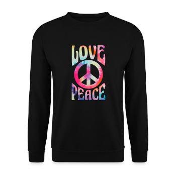 Hippie Peace Flower Power Amour Paix Cadeau - Sweat-shirt Unisexe - noir - Devant - Alina (178cm) & Michal (187cm)
