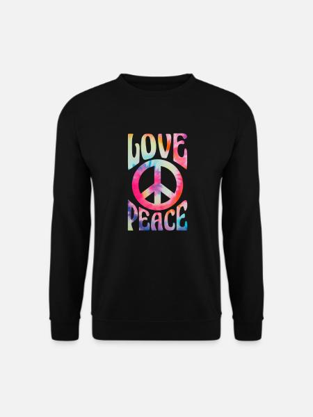 Hippie Peace Flower Power Love Frieden Geschenk - Unisex Pullover - Schwarz