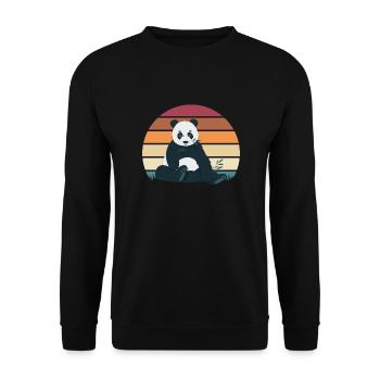 Panda Panda Bear Bear Animal Pandas Gift - Unisex Sweatshirt - black - Front - Alina (178cm) & Michal (187cm)