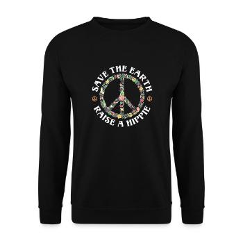 Hippie Peace Flower Power Amour Paix Cadeau - Sweat-shirt Unisexe - noir - Devant - Alina (178cm) & Michal (187cm)