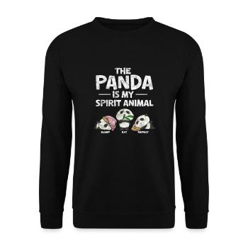 Panda - Sweat-shirt Unisexe - noir - Devant - Alina (178cm) & Michal (187cm)