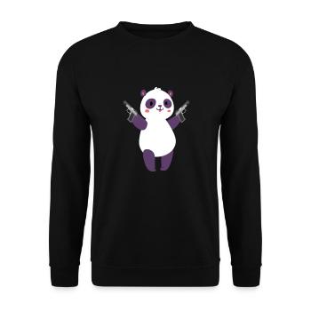 Panda Panda Bear Bear Animal Pandas Gift - Unisex Sweatshirt - black - Front - Alina (178cm) & Michal (187cm)