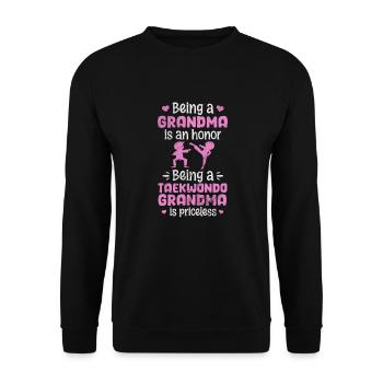 Taekwondo Grand-mère - Sweat-shirt Unisexe - noir - Devant - Alina (178cm) & Michal (187cm)