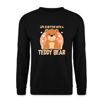 Teddy bear - Unisex Sweatshirt - black - Front - Alina (178cm) & Michal (187cm)