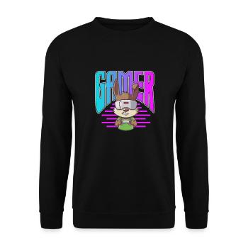 VR Virtual Reality - Unisex Sweatshirt - black - Front - Alina (178cm) & Michal (187cm)