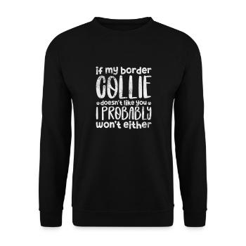Border Collie - Sweat-shirt Unisexe - noir - Devant - Alina (178cm) & Michal (187cm)
