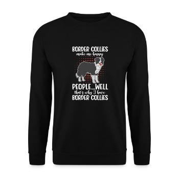Border Collie Dog Dog Herding Dog Gift - Unisex Sweatshirt - black - Front - Alina (178cm) & Michal (187cm)