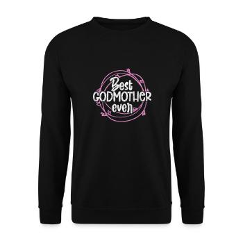 Marraine Tante Marraine Baptême Nièce Neveu Cadeau - Sweat-shirt Unisexe - noir - Devant - Alina (178cm) & Michal (187cm)