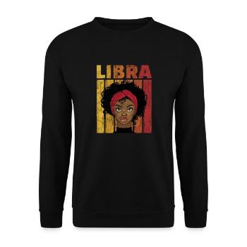Libra Zodiac Sign Horoscope Astrology Gift - Unisex Sweatshirt - black - Front - Alina (178cm) & Michal (187cm)