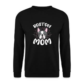Boston Terrier Maman Chien Chien Maîtresse Cadeau - Sweat-shirt Unisexe - noir - Devant - Alina (178cm) & Michal (187cm)