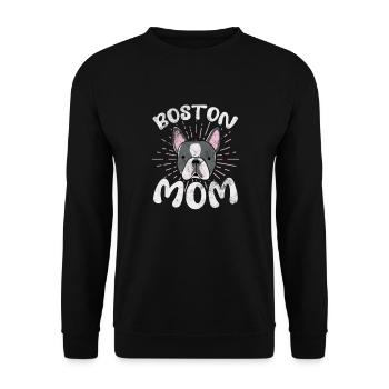 Boston Terrier Mom - Unisex Sweatshirt - black - Front - Alina (178cm) & Michal (187cm)