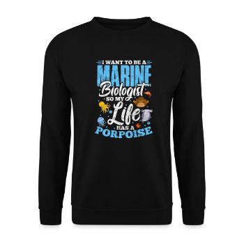 Marine Biology Marine Biologist Biolgie Gift - Unisex Sweatshirt - black - Front - Alina (178cm) & Michal (187cm)