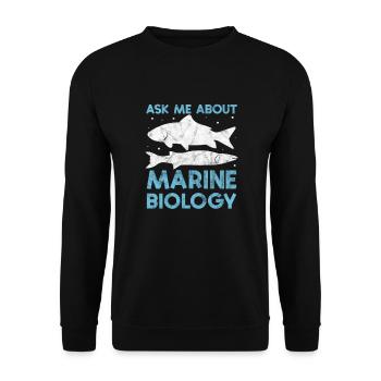 Meeresbiologie Meer Meeresbiologe Biolgie Geschenk - Unisex Pullover - Schwarz - Vorne - Alina (178cm) & Michal (187cm)