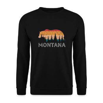 Montana Amérique USA Helena Mountains Cadeau - Sweat-shirt Unisexe - noir - Devant - Alina (178cm) & Michal (187cm)
