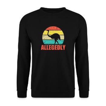 Strauß Vogel Tier Strauss Afrika Safari Geschenk - Unisex Pullover - Schwarz - Vorne - Alina (178cm) & Michal (187cm)