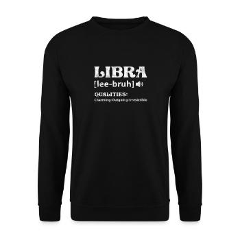 Libra Zodiac Sign Horoscope Astrology Gift - Unisex Sweatshirt - black - Front - Alina (178cm) & Michal (187cm)