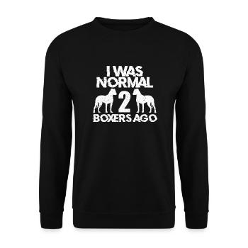 Boxer Chien Chien Allemand Boxer Cadeau - Sweat-shirt Unisexe - noir - Devant - Alina (178cm) & Michal (187cm)
