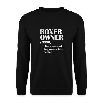 Boxer Hund - Unisex Pullover - Schwarz - Vorne - Alina (178cm) & Michal (187cm)
