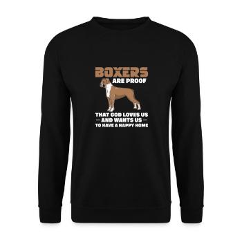 Boxer Chien Chien Allemand Boxer Cadeau - Sweat-shirt Unisexe - noir - Devant - Alina (178cm) & Michal (187cm)