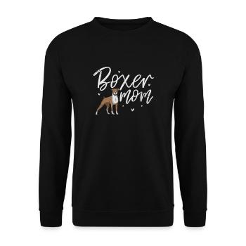 Boxer Mom - Unisex Sweatshirt - black - Front - Alina (178cm) & Michal (187cm)