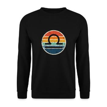 Libra Zodiac Sign Horoscope Astrology Gift - Unisex Sweatshirt - black - Front - Alina (178cm) & Michal (187cm)