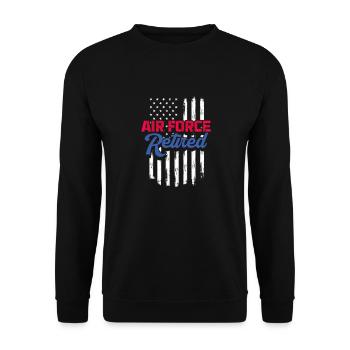 Retraite Air Force USA Pension Pension Pension Cadeau - Sweat-shirt Unisexe - noir - Devant - Alina (178cm) & Michal (187cm)