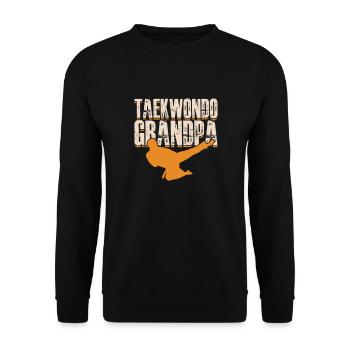 Taekwondo Opa Tae Kwon Do Kampfsport Geschenk - Unisex Pullover - Schwarz - Vorne - Alina (178cm) & Michal (187cm)