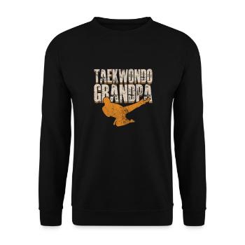 Taekwondo Opa - Unisex Pullover - Schwarz - Vorne - Alina (178cm) & Michal (187cm)
