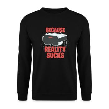 VR Virtual Reality - Unisex Sweatshirt - black - Front - Alina (178cm) & Michal (187cm)