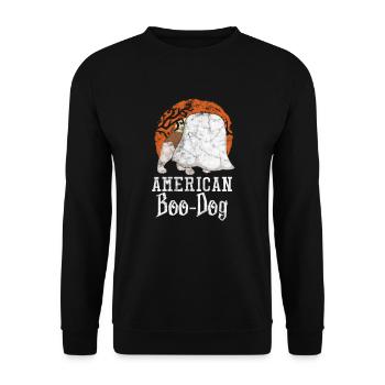 American Bulldog Dog Cadeau d’Halloween - Sweat-shirt Unisexe - noir - Devant - Alina (178cm) & Michal (187cm)