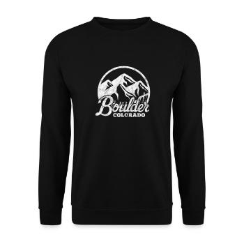 Colorado Boulder USA Amerika Geschenk - Unisex Pullover - Schwarz - Vorne - Alina (178cm) & Michal (187cm)