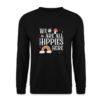 Hippie Peace Flower Power Amour Paix Cadeau - Sweat-shirt Unisexe - noir - Devant - Alina (178cm) & Michal (187cm)