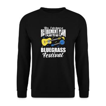 Ruhestand Bluegrass Festival Rente Geschenk - Unisex Pullover - Schwarz - Vorne - Alina (178cm) & Michal (187cm)