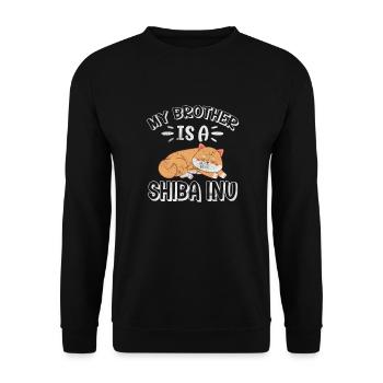 Shiba Inu Dog Dog Lover Dog Breed Gift - Unisex Sweatshirt - black - Front - Alina (178cm) & Michal (187cm)