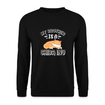Shiba Inu - Unisex Sweatshirt - black - Front - Alina (178cm) & Michal (187cm)