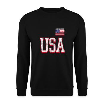 Softball États-Unis - Sweat-shirt Unisexe - noir - Devant - Alina (178cm) & Michal (187cm)