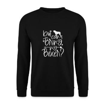 Boxer Hund - Unisex Pullover - Schwarz - Vorne - Alina (178cm) & Michal (187cm)