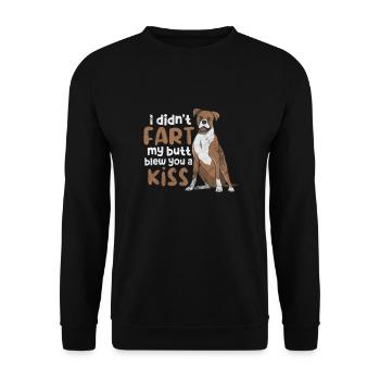 Boxer Hund - Unisex Pullover - Schwarz - Vorne - Alina (178cm) & Michal (187cm)